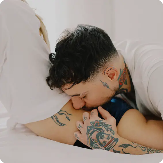 Couple intimate moment